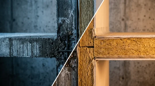 Vue thermographique d'une jonction dalle-façade montrant les déperditions de chaleur