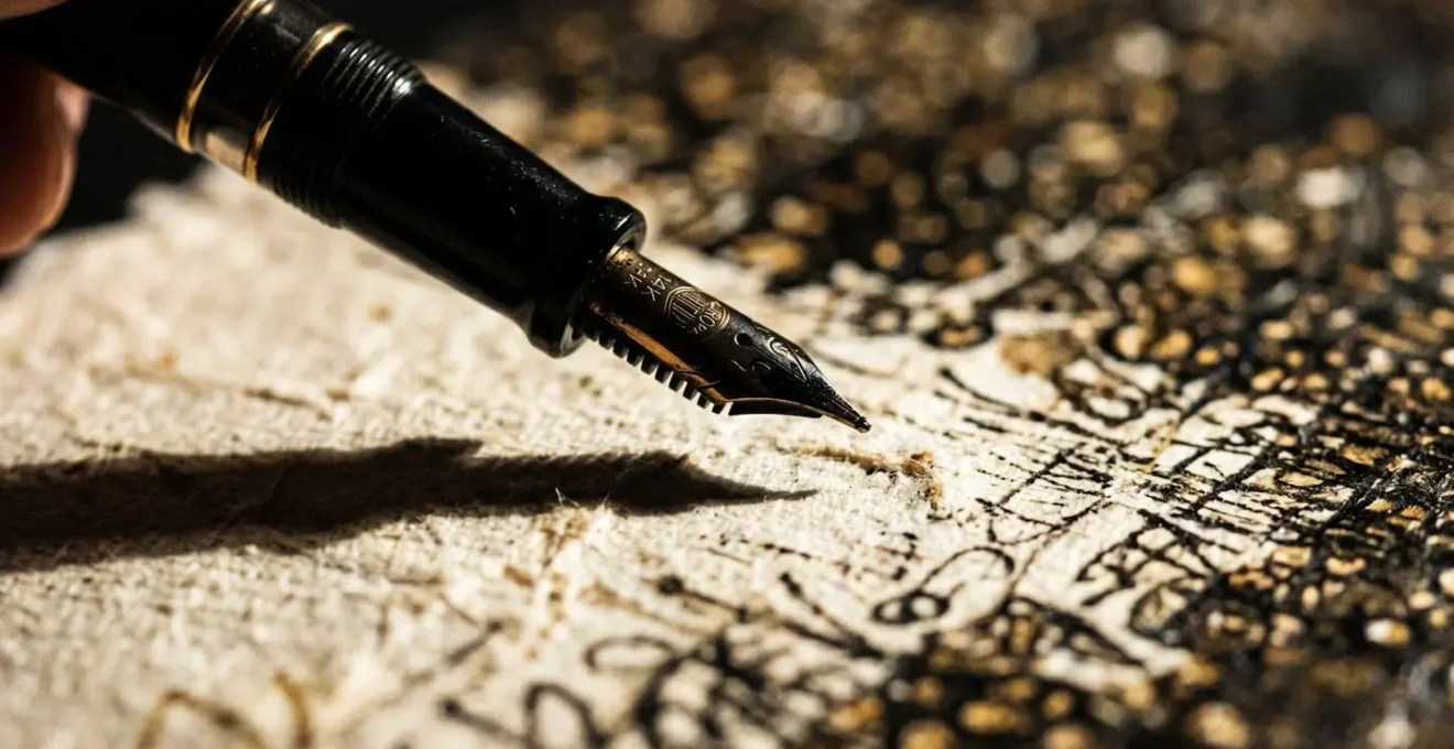 Gros plan sur une main tenant un stylo au-dessus d'un document de devis flou
